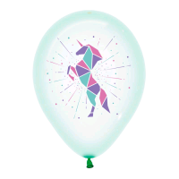 Шар (12''/30 см) С Днем Рождения, Нежная геометрия, Ассорти Кристал пастельный 1 ст. цв., 25 шт.