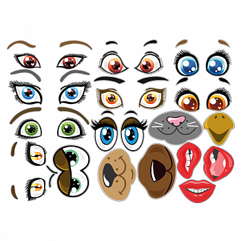 Наклейка (42*30см), Глазки, 1 шт.