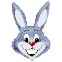 Шар (32''/81 см) Фигура, Заяц, Серебро, 1 шт. 