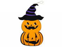 Баннер (45*25см), HWN Тыквы в шляпе, подвес, фетр, 1 шт.