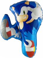 Шар (30''/76см) Фигура, Ежик Аниме, Синий, 1 шт. 