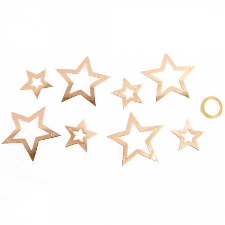 Гирлянда-звезда (250см), Контур, Розовое Золото, Металлик, 1 шт.