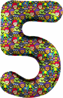 Шар (34''/86см) Цифра, 5 Бравл Старс, 1 шт. в упак.