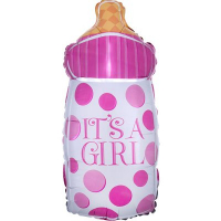 Шар (26"/65см) Фигура, Бутылочка IT'S A GIRL, 1 шт.