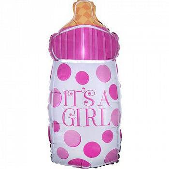 Шар (26"/65см) Фигура, Бутылочка IT'S A GIRL, 1 шт. Шар (26"/65см) Фигура, Бутылочка IT'S A GIRL, 1 шт.