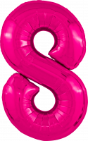 Шар (40''/102см) Цифра, 8 Slim, Фуше, 1 шт. в упак.