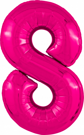Шар (40''/102см) Цифра, 8 Slim, Фуше, 1 шт. в упак.