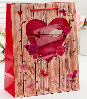 Пакет подарочный (18*23*8,5см), Весенняя любовь, 1 шт.