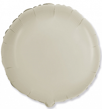 Шар (18''/46см) Круг, Кремовый, Сатин, 1 шт.