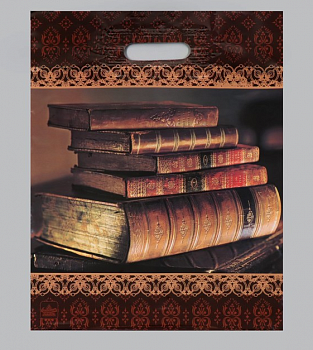 Пакет полиэтиленовый с вырубной ручкой (31*40 см) Книги, 1 шт.