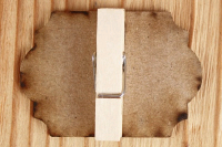 Шильд на прищепке (5,2*3,5 см), "Любимой" классика, Картон, УФ печать, 1 шт.