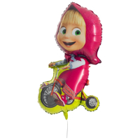 Шар (39"/99см) Фигура, Маша на велосипеде, 1 шт. 