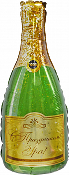 Шар (37''/94см) Фигура, Бутылка Шампанское, С Праздником!, Голография, 1 шт. Шар (37''/94см) Фигура, Бутылка Шампанское, С Праздником!, Голография, 1 шт.