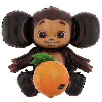 Шар (17"/44см) Фигура, Чебурашка с апельсином, 1 шт.