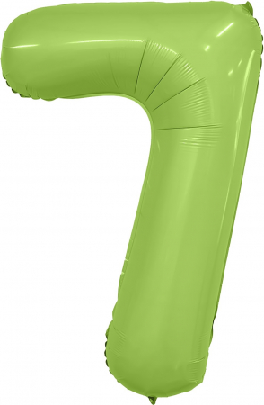 Шар (40''/102см) Цифра, 7 Slim, Фисташка, Сатин, 1 шт. в упак.