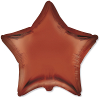 Шар (18"/46см), Звезда, Оранжевый, Сатин, 1 шт.