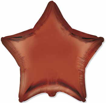 Шар (18"/46см), Звезда, Оранжевый, Сатин, 1 шт.