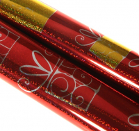 Пленка (70*100см), Подарок, Красная, голография, 1 шт.