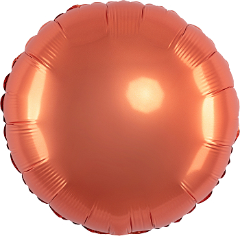 Шар (18''/46см) Круг, Оранжевый, Сатин, 1 шт.