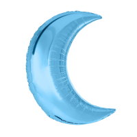 Шар (32"/81см) Месяц, Холодный голубой в упаковке, 1 шт.
