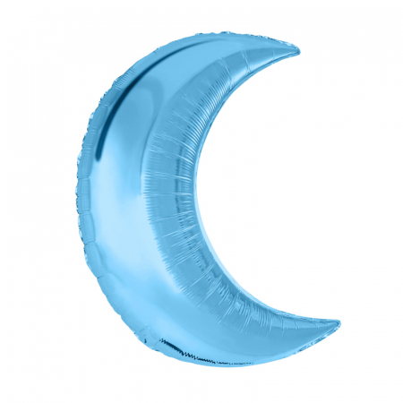 Шар (32"/81см) Месяц, Холодный голубой в упаковке, 1 шт.