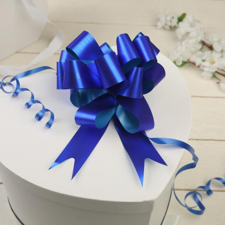 Бант-шар (3см), Синий, простой , 5 шт.