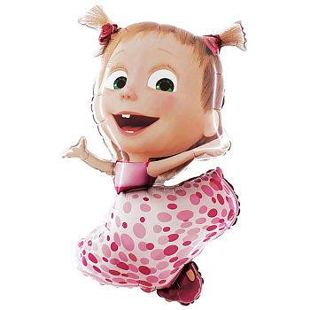 Шар (41"/104 см) Фигура, Маша с хвостиками, 1 шт.