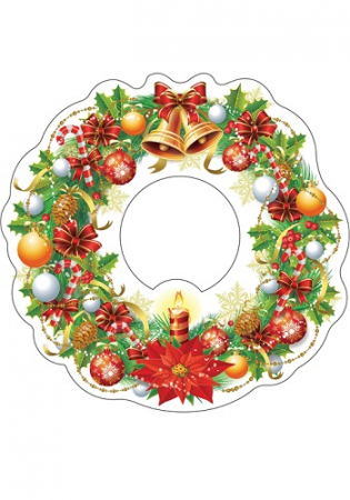 Плакат (А3), Новогодний венок, 1 шт.
