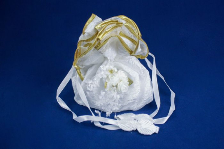 Сумочка невесты №2 (20см), Белый-золото, 1 шт.