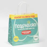 Пакет подарочный (22*22*11см), Ты просрал еще один год, 1 шт.