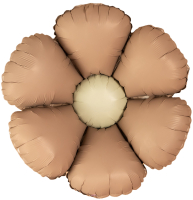 700 Шар (24''/61см) Цветок, Ромашка (надув воздухом), Бежевый, Сатин, 1 шт. в уп.