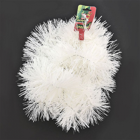 Мишура "Классика" белая перламутровая, 2м*9см, 1 шт.