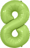 Шар (40''/102см) Цифра, 8 Slim, Фисташка, Сатин, 1 шт. в упак.