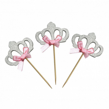 Шпажки для канапе "Корона", Серебро, 3 шт. 