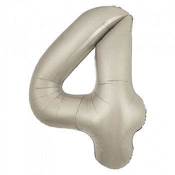 Шар (40"/102см)  Цифра "4" Мистик крем Slim в упаковке, 1 шт.