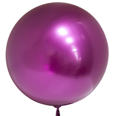 Шар (18''/46см) Сфера 3D, Deco Bubble, Фуше, Хром, 10 шт.