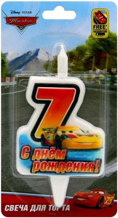 Свеча Цифра, 7 Тачки, 12 см, 1 шт.