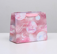 Пакет подарочный (23*10*18см), Бесконечного счастья, Космос, 1 шт.