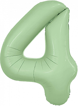 Шар (40''/102см) Цифра, 4 Slim, Олива, 1 шт. в упак.
