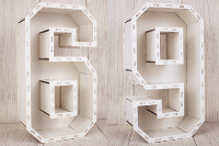 Подарочная упаковка-цифра (17*30*8 см), "6/9", МДФ 3мм, окрашен., Белый, 1 шт.