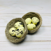 Пасхальный декор "Яйца в гнезде", Беледно-желтый, 2 шт.