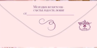 Конверт для денег (16,8*8,2см), С Днем свадьбы!, 1 шт.