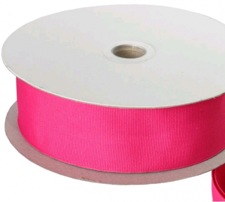 Лента репсовая (3,8см*35ярд),с проволокой по краям, фуксия, 1 шт.