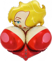 55 Шар (28''/70см) Фигура, Мадам Си-Си, 1 шт.