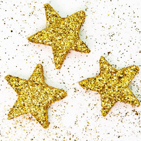Фигура из пенопласта (3см), Звезда, Золото, Металлик, 3 шт.