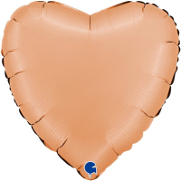 Шар (18''/46см) Сердце, Персик, Сатин, 1 шт.