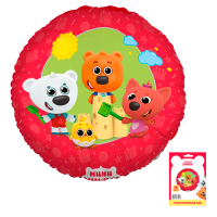Шар (18"/46см) Круг, Мини-мишки, в упаковке, 1 шт.