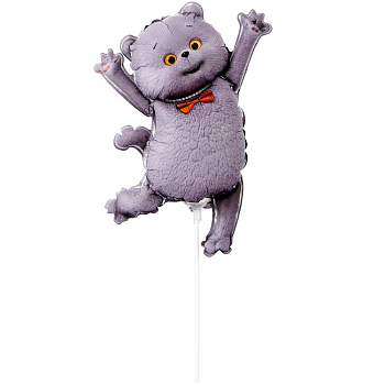 Шар (16"/41см) Мини-фигура, Кот Басик, 1 шт.