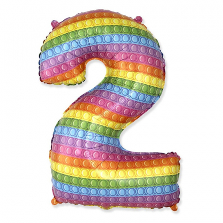 Шар (32"/81см) Цифра "2" Поп-ит, 1 шт.