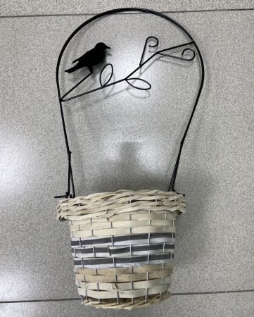 Корзина плетеная (22*22*16*50см), ива, натуральная, 1 шт.